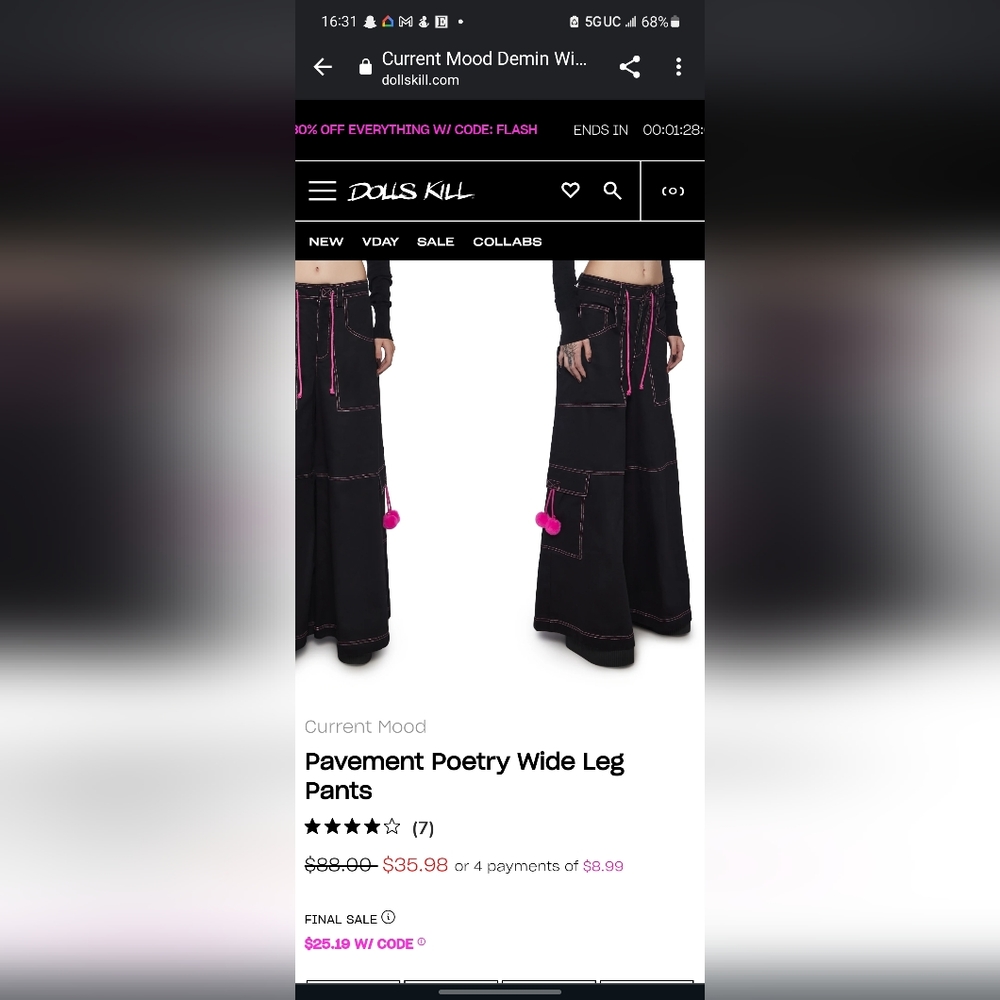 Dolls Kill Wide Leg Pants